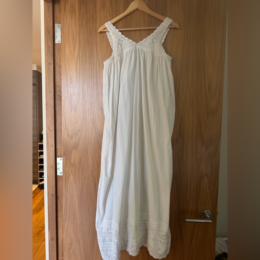 DOEN SALT YSELDA LACE CROCHET WHITE SUMMER COTTON DRESS SIZE SMALL